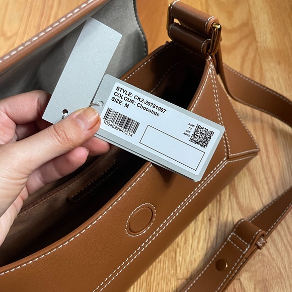 Charles & Keith Nasrin Geometric Shoulder Bag - Chocolate - Picture 7 of 7